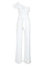 Load image into Gallery viewer, One Shoulder Tie Belt Wide Leg Jumpsuit
