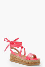 Load image into Gallery viewer, Neon Wrap Strap Flatform Sandals
