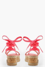 Load image into Gallery viewer, Neon Wrap Strap Flatform Sandals
