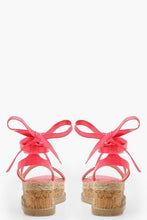 Load image into Gallery viewer, Neon Wrap Strap Flatform Sandals
