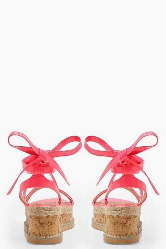Neon Wrap Strap Flatform Sandals