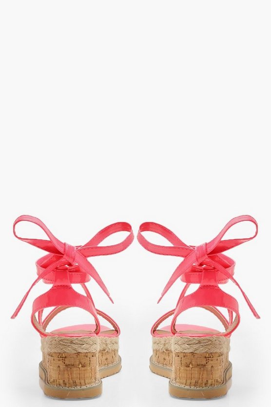 Neon Wrap Strap Flatform Sandals