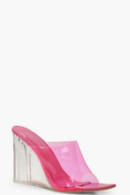 Load image into Gallery viewer, Clear Wedge Mules
