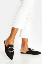 Load image into Gallery viewer, Ring Detail Pointed Mule Flats
