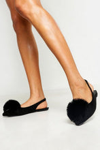 Load image into Gallery viewer, Pom Pom Pointed Toe Ballet Pumps
