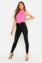 Load image into Gallery viewer, Distressed High Waist Skinny Jean
