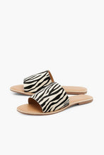 Load image into Gallery viewer, Leather Zebra Print Sliders

