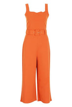 Load image into Gallery viewer, Pinafore Belted Buckle Culotte Jumpsuit

