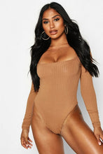 Load image into Gallery viewer, Square Neck Rib Knit Long Sleeve Body
