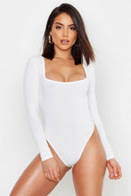 Load image into Gallery viewer, Square Neck Rib Knit Long Sleeve Body
