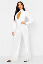Load image into Gallery viewer, Gathered Keyhole Wide Leg Jumpsuit
