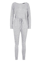 Load image into Gallery viewer, Tie Waist Long Sleeve Lounge Jumpsuit
