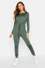Load image into Gallery viewer, Tie Waist Long Sleeve Lounge Jumpsuit

