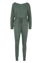 Load image into Gallery viewer, Tie Waist Long Sleeve Lounge Jumpsuit
