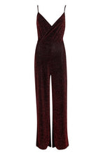 Load image into Gallery viewer, Sparkle Glitter Strappy Wrap Jumpsuit
