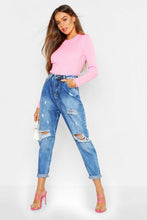 Load image into Gallery viewer, Distressed Boyfriend Jeans

