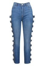 Load image into Gallery viewer, Buckle Detail High Waisted Skinny Jean
