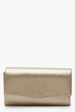 Load image into Gallery viewer, Structured Metallic Clutch Bag &amp; Chain
