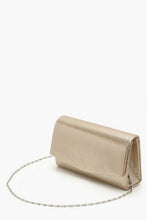 Load image into Gallery viewer, Structured Metallic Clutch Bag &amp; Chain
