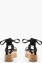 Load image into Gallery viewer, Flatform Espadrille Tie Up Sandals
