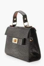 Load image into Gallery viewer, Faux Croc Small Tote Bag
