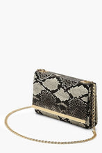 Load image into Gallery viewer, Faux Snake Structured Suedette Clutch Bag
