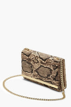 Load image into Gallery viewer, Faux Snake Structured Suedette Clutch Bag

