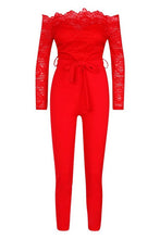 Load image into Gallery viewer, Off The Shoulder Lace 2 in 1 Jumpsuit
