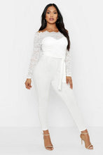 Load image into Gallery viewer, Off The Shoulder Lace 2 in 1 Jumpsuit
