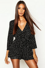 Load image into Gallery viewer, Polka Dot Wrap Front Playsuit
