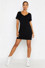 Load image into Gallery viewer, V Neck Short Sleeve T-Shirt Dress
