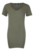 Load image into Gallery viewer, V Neck Short Sleeve T-Shirt Dress
