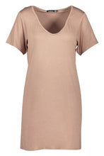 Load image into Gallery viewer, V Neck Short Sleeve T-Shirt Dress
