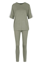 Load image into Gallery viewer, Short Sleeve Side Stripe Lounge Set
