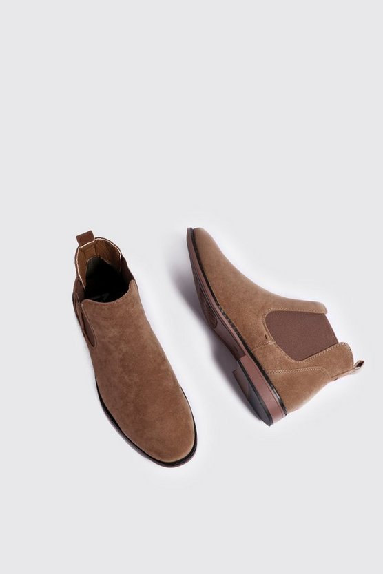 Faux Suede Chelsea Boots