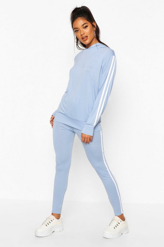 Side Stripe Hoodie & Leggings Lounge Set