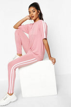Load image into Gallery viewer, Side Stripe T-shirt Leggings Lounge Set
