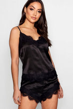 Load image into Gallery viewer, Eyelash Lace Trim Cami &amp; Short Set
