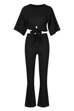 Load image into Gallery viewer, Petite Tie Front Wide Leg Loungewear Set
