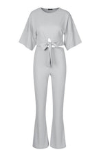 Load image into Gallery viewer, Petite Tie Front Wide Leg Loungewear Set
