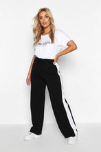 Load image into Gallery viewer, Plus Side Stripe Drawstring Wide Leg Trousers
