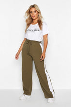 Load image into Gallery viewer, Plus Side Stripe Drawstring Wide Leg Trousers
