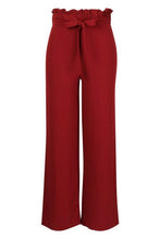 Load image into Gallery viewer, Plus Ruffle High Waist Tie Belt Trouser
