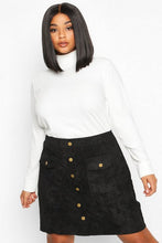 Load image into Gallery viewer, Plus Chunky Cord Pocket Front Mini Skirt
