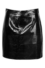 Load image into Gallery viewer, Plus Mock Croc Leather Look Mini Skirt
