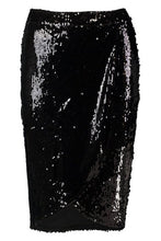 Load image into Gallery viewer, Petite Sequin Wrap Midi Skirt

