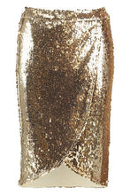 Load image into Gallery viewer, Petite Sequin Wrap Midi Skirt
