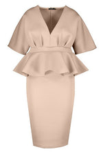 Load image into Gallery viewer, Plus Scuba Plunge Kimono Top - Midi Skirt Co-ord
