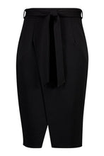 Load image into Gallery viewer, Plus Scuba Crepe Tie Waist Wrap Midi Skirt
