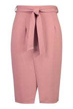 Load image into Gallery viewer, Plus Scuba Crepe Tie Waist Wrap Midi Skirt
